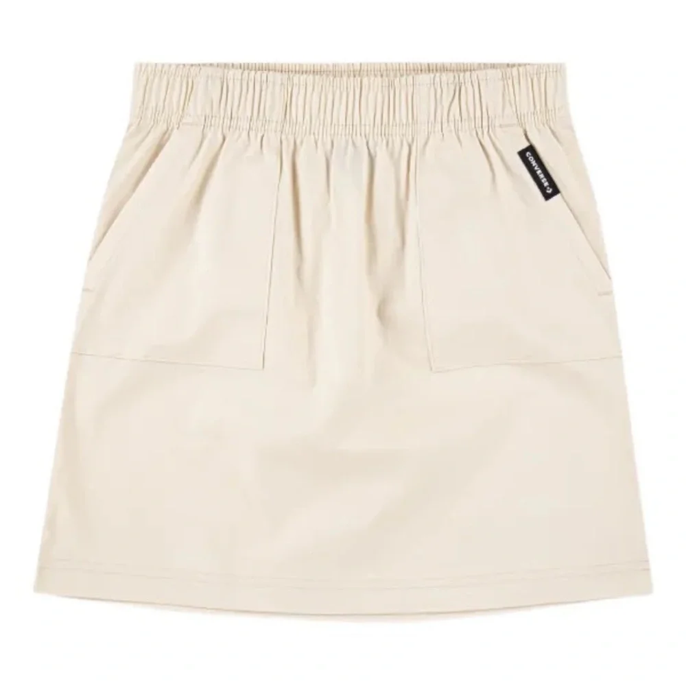 Converse Girls Cream A-Line Skirt Elastic Waist Pockets Size L 12-13 NWT